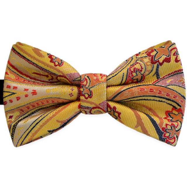 Papion galben, elegant, model bleumarin, nuante de rosu Luxury Line